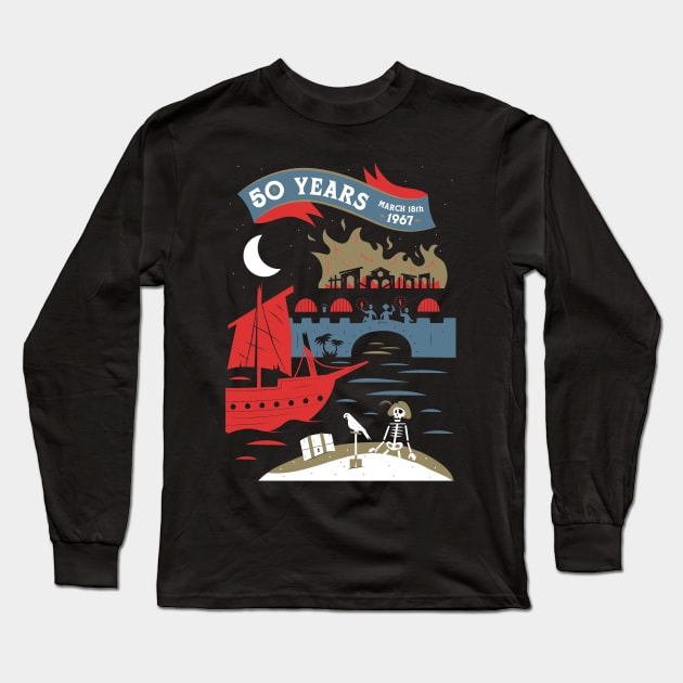 Pirates of the Caribbean 50th Anniversary by Rob Yeo - WDWNT.com Long Sleeve T-Shirt by WDWNT